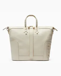 Casadei C-style Leather Traveller Bag Small - Donna Borse Off White Off