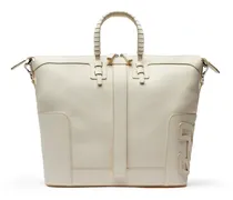 C-style Leather Traveller Bag Small - Donna Borse Off White