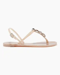 Casadei Jelly Jeweled Flat Sandals - Donna Flats e Mocassini Sandstone Sandstone