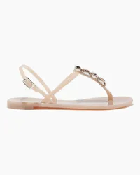 Casadei Jelly Jeweled Flat Sandals - Donna Flats e Mocassini Sandstone Sandstone