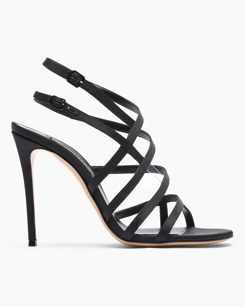 Casadei Julia Satin Cage  Sandals - Donna Sandali Black Black