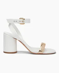 Casadei Atomium Cleo Leather And Platinum Sandals - Donna Sandali Gold And White Gold