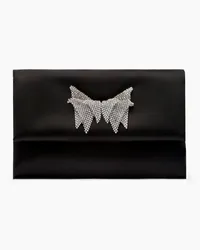 Casadei Butterfly Satin Clutch - Donna Borse Black Black