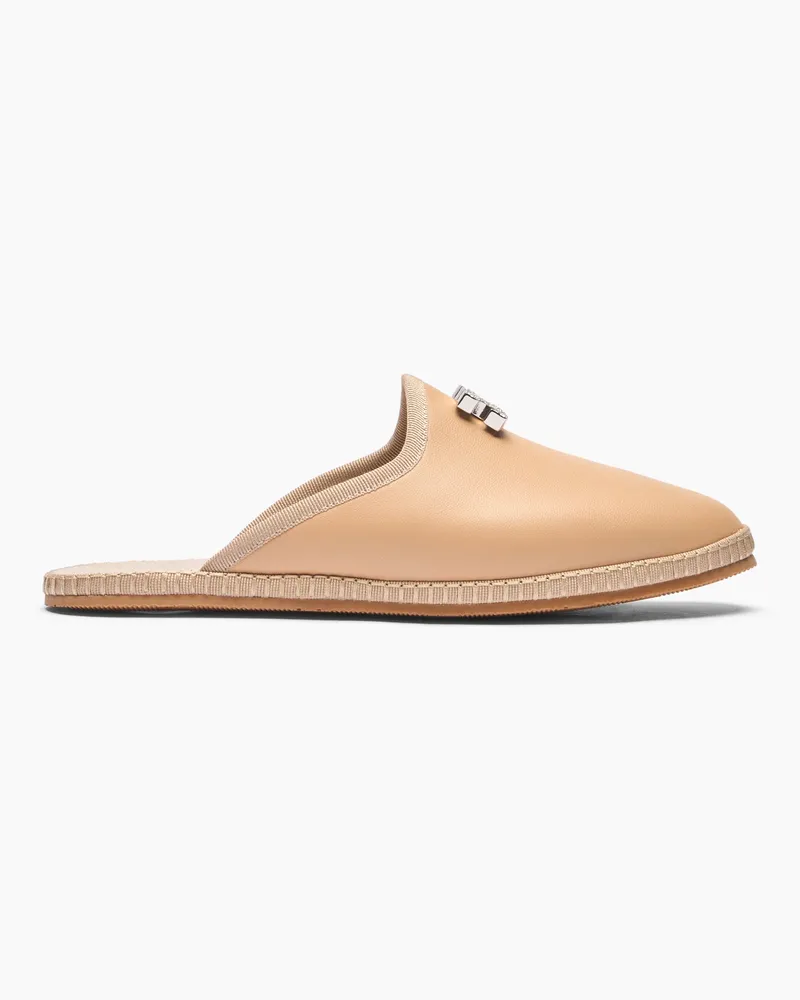 Casadei Capalbio Leather Slippers - Donna Flats e Mocassini Natur Natur