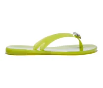 Jelly Jeweled Pvc Flip Flops - Donna Flats e Mocassini Lime
