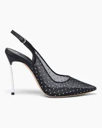 Casadei Blade Vanity Mesh Slingbacks - Donna Décolleté E Slingback Black Black