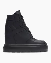 Casadei High Top Leather Sneakers - Donna Sneakers Black Black