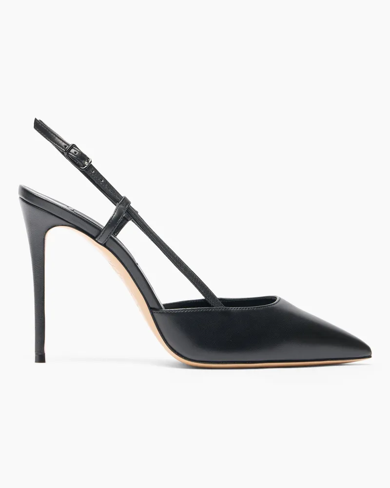 Casadei Julia Leather Slingbacks - Donna Décolleté E Slingback Black Black