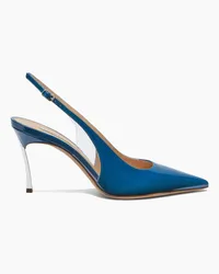 Casadei Superblade Patent Leather Slingbacks - Donna Décolleté E Slingback Bohemenian Blue Bohemenian