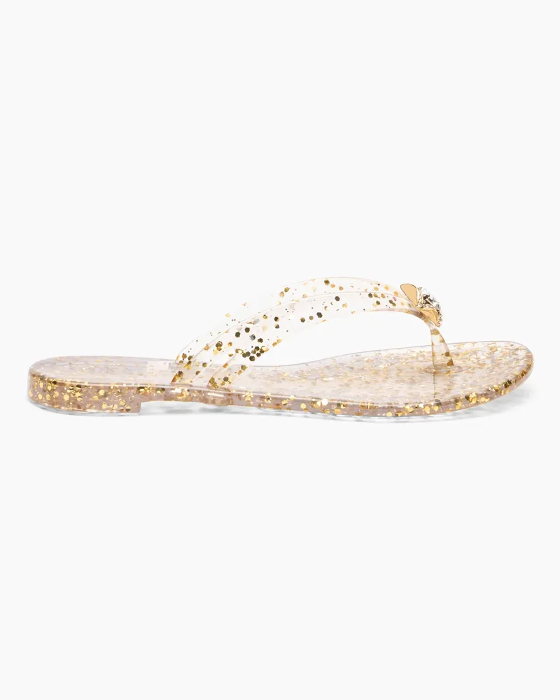 Casadei Jelly Glitter Flip Flops - Donna Flats e Mocassini Ice And Gold Ice