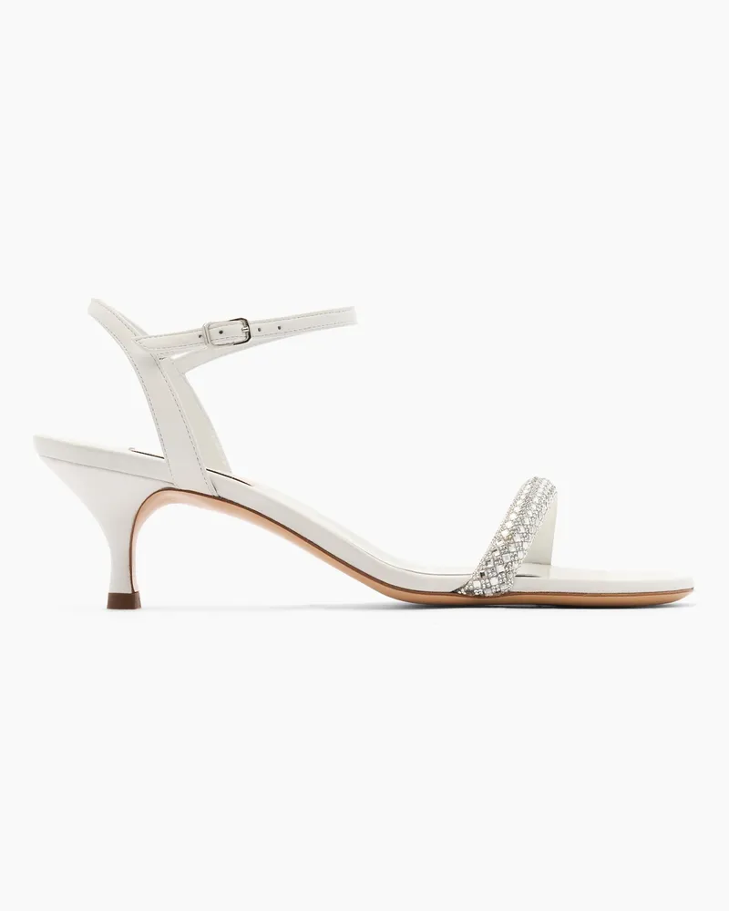 Casadei Julia Kitten Stratosphere Sandals - Donna Sandali White And Crystal White