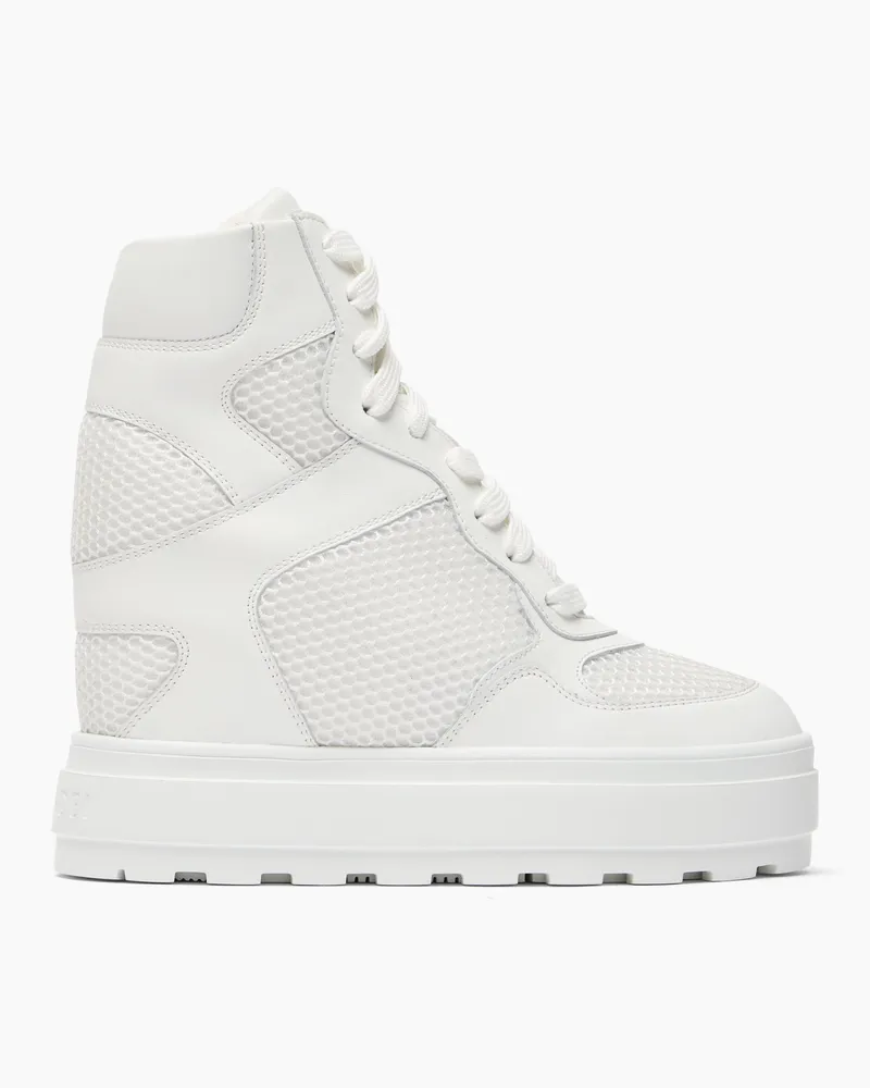 Casadei High Top Net & Leather Sneakers - Donna Sneakers White White
