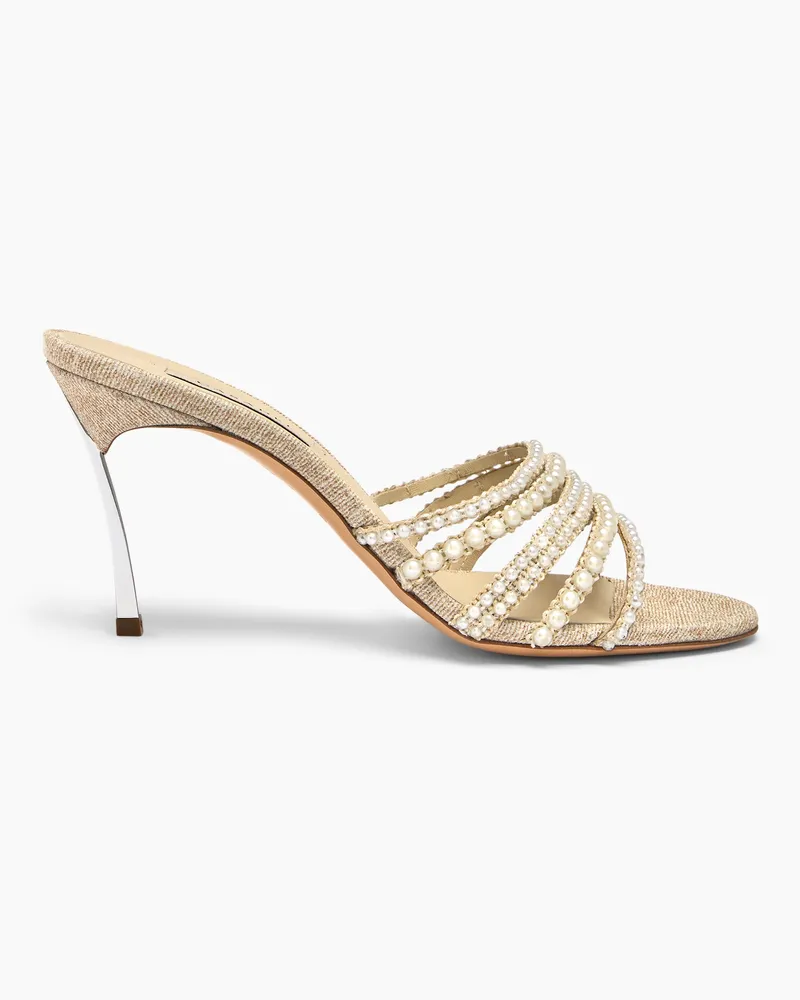 Casadei Pearlsway Blade Mule - Donna Mules Gold Gold
