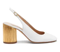 Emily Cleo Leather And Gold Slingbacks - Donna Décolleté E Slingback White