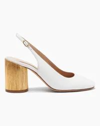 Casadei Emily Cleo Leather And Gold Slingbacks - Donna Décolleté E Slingback White White