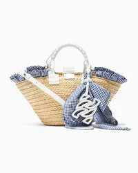 Casadei Promenade Vichy Mini Bags - Donna Borse Vichy Bohemian Blue  And  White Vichy