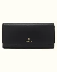 Furla Camelia Portafoglio Continental Nero Nero Pelle Stampata Donna Nero