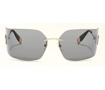 Sunglasses Occhiali Da Sole Nero Nero Metallo Donna