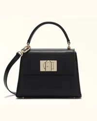 Furla 1927 Borsa A Mano Nero Nero Pelle Stampata Donna Nero