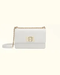 Furla 1927 Borsa A Tracolla Marshmallow Bianco Pelle Stampata Donna Bianco