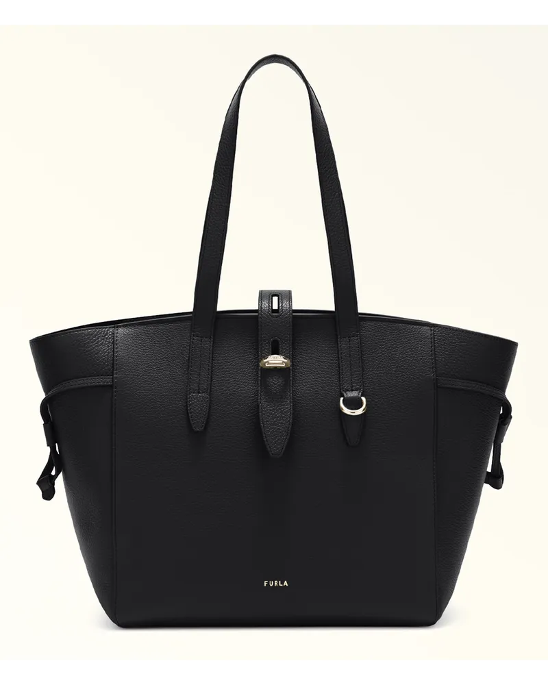 Furla Net Borsa Shopping Nero Nero Pelle Di Vitello Granata Donna Nero