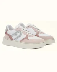 Furla sport Sneakers Corolla Rosa Vitello + Crosta Sporty + Tessuto Glitter + Pelle Di Vitello Laminata Donna Rosa