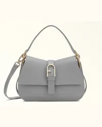 Furla Flow Borsa A Mano Cenere Grigio Pelle Di Vitello Claris Lux Donna Grigio