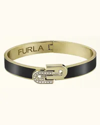 Furla Arch Double Braccialetto Nero Nero Metallo + Smalto + Strass Donna Nero