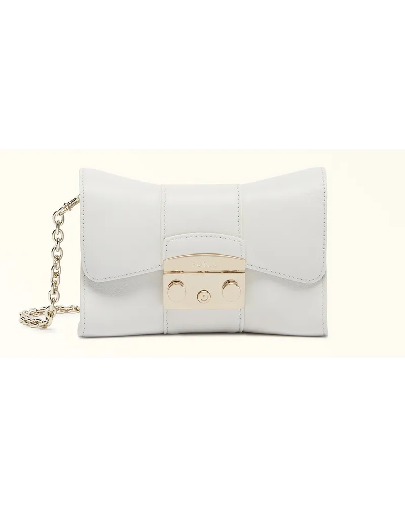 Furla Metropolis Remix Borsa A Tracolla Marshmallow Bianco Pelle Di Vitello Liscia Donna Bianco