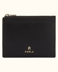 Furla Camelia Porta Carte Di Credito Nero Nero Pelle Di Vitello Morbida Donna Nero