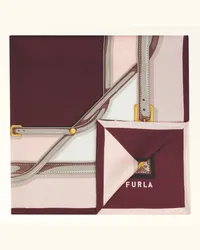 Furla Tortona Sciarpa Corolla Rosa Twill Di Seta St. Charms Donna Rosa