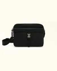 Furla Man Cosmo Borsa A Tracolla Nero Nero Nylon + Pelle Di Vitello Selene Uomo Nero