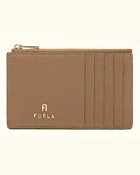 Furla Camelia Porta Carte Di Credito Deserto Beige Pelle Di Vitello Granata Donna Beige