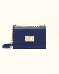 Furla 1927 Borsa A Tracolla Mediterraneo Blu Pelle Stampata Donna Blu