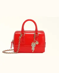 Furla Candy Borsa Mini Coral Red Rosso Pvc + Metallo Donna Rosso