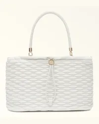 Furla Mionido Borsa Shopping Marshmallow Bianco Nappa Di Pelle Di Vitello Di Lusso Trapuntata Dattero Donna Bianco