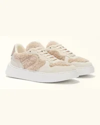 Furla sport Sneakers Marshmallow Bianco Crosta Sporty + Vitello + Tessuto Teddy Arricciato Donna Bianco