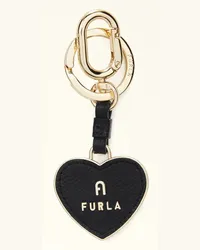 Furla Camelia Portachiavi Nero Nero Pelle Stampata + Metallo Donna Nero