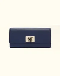 Furla 1927 Portafoglio Continental Mediterraneo Blu Pelle Stampata Donna Blu