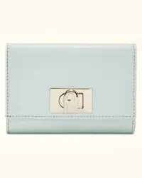 Furla 1927 Portafoglio Compatto Laguna Blu Pelle Stampata Donna Blu