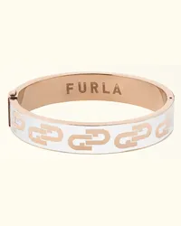 Furla Arch Double Braccialetto Talco H Bianco Metallo + Smalto Donna Bianco