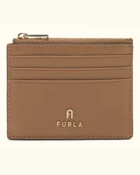 Furla Camelia Porta Carte Di Credito Deserto Beige Pelle Stampata Donna Beige