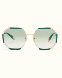 Furla Sunglasses Occhiali Da Sole Jasper Verde Metallo + Acetato Donna Verde