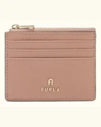 Furla Camelia Porta Carte Di Credito Tulle Rosa Pelle Stampata Donna Rosa