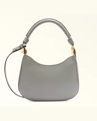 Furla Sfera Borsa A Spalla Cenere Grigio Pelle Di Vitello Granata + Pelle Di Vitello Morbida Donna Grigio