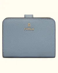 Furla Camelia Portafoglio Compatto Celestial Blu Pelle Stampata Donna Blu