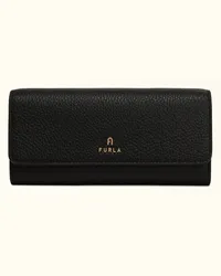 Furla Camelia Portafoglio Continental Nero Nero Pelle Di Vitello Granata Donna Nero