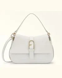 Furla Flow Borsa A Mano Marshmallow Bianco Pelle Di Vitello Claris Lux Donna Bianco