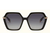 Sunglasses Sfu691 Occhiali Da Sole Nero Nero Metallo + Metallo Donna