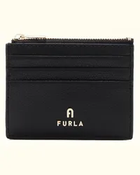 Furla Camelia Porta Carte Di Credito Nero Nero Pelle Stampata Donna Nero